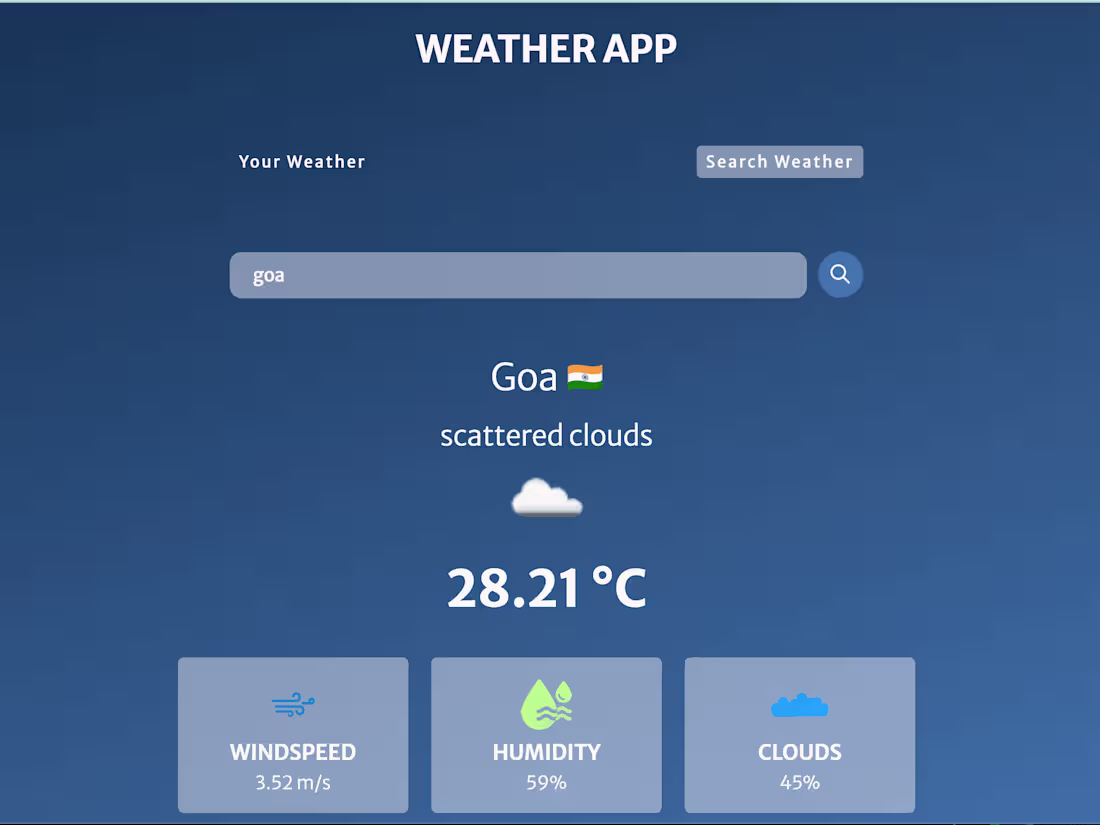 Cover image for WebDev/WeatherApp at main · sankalpajena/WebDev