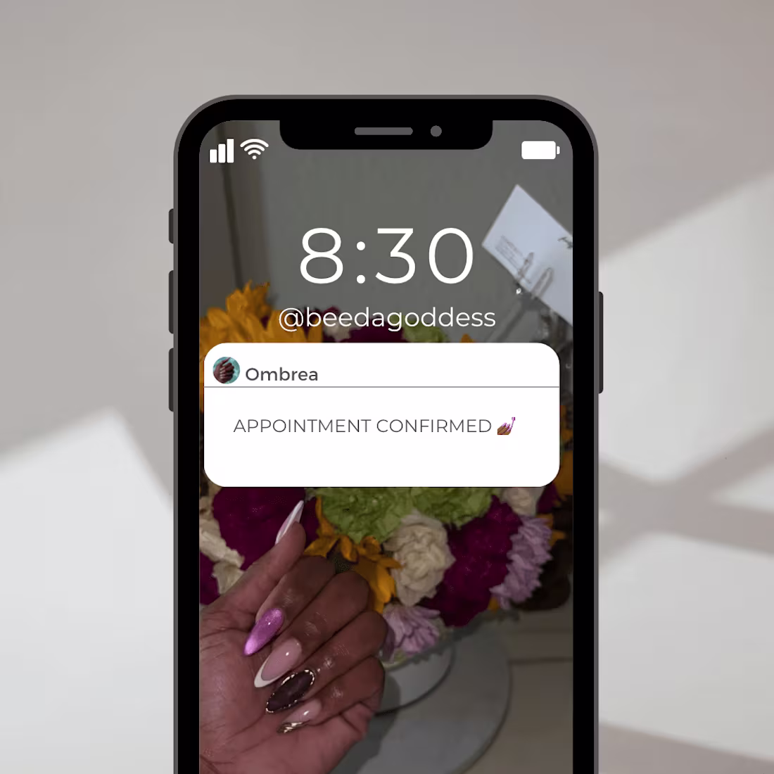 Cover image for Nail Appointment Confirmation Mockup for Social Engagement