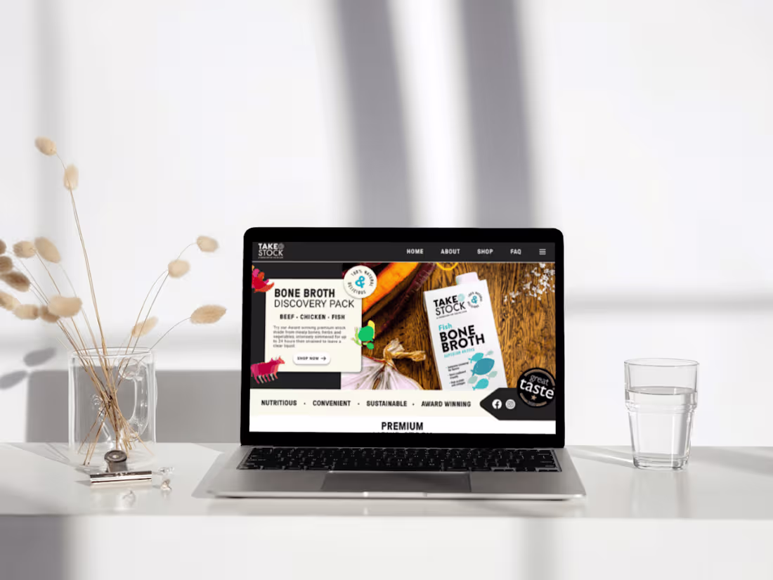 Cover image for Shopify Web Design & UX for Wellness & Food Brand – Take Stock