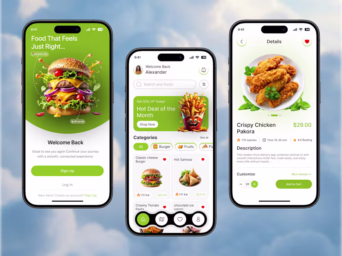 Cover image for Food Delivery App Design – Modern UI/UX Design