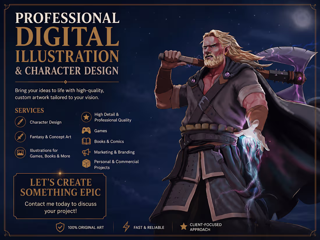 Cover image for Professional Fantasy Illustration & Character Design