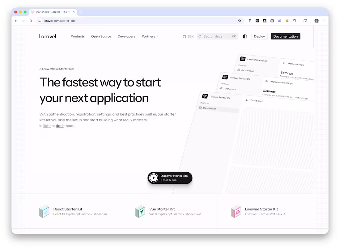 Cover image for Development of Laravel Starter Kits