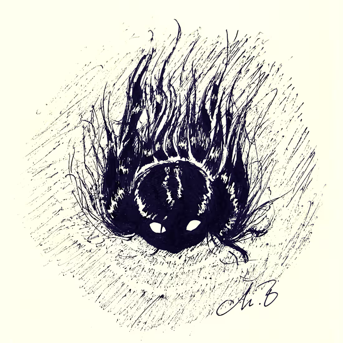 Cover image for Night siren sketch, ink on