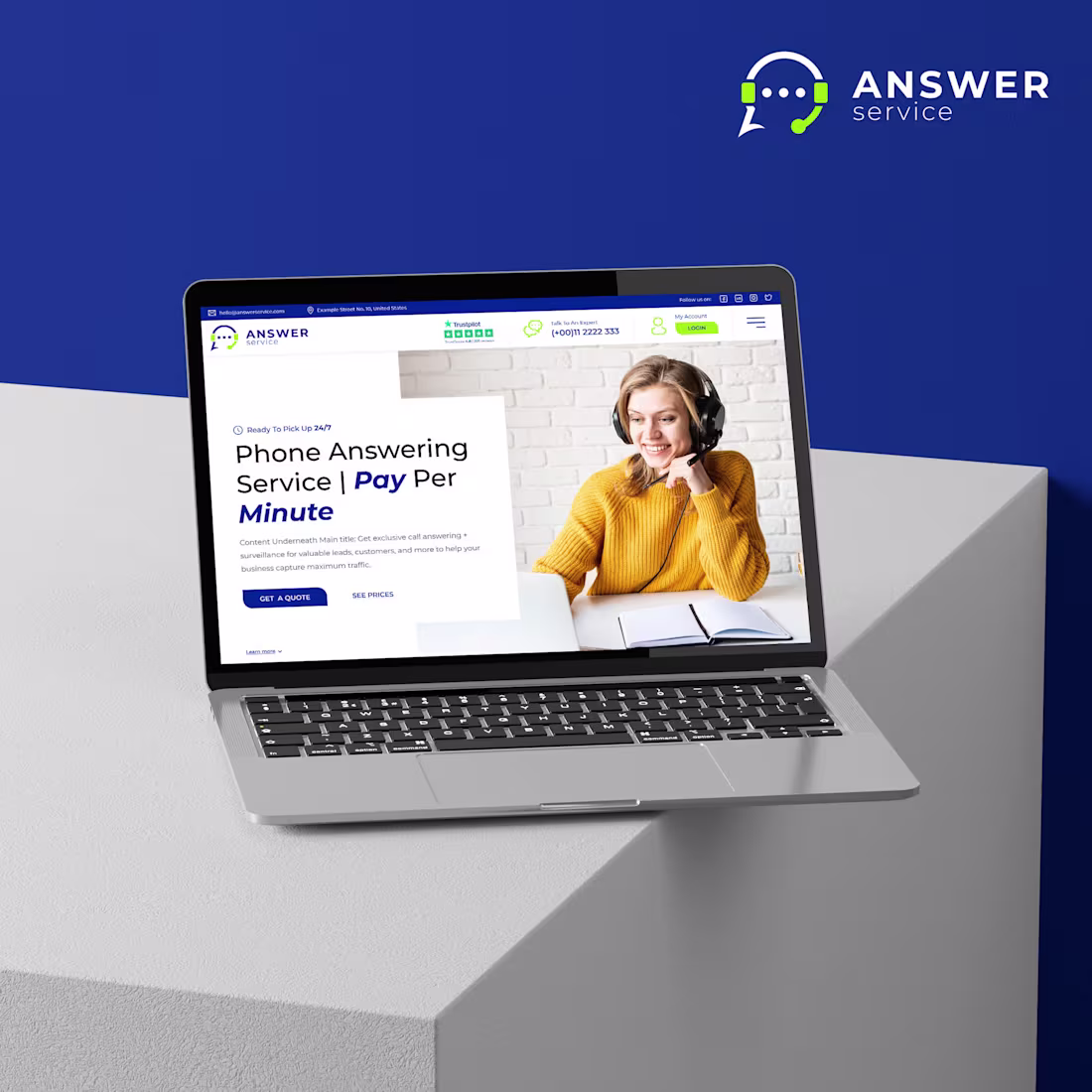 Cover image for UX/UI Design for phone answering services - Answer Service