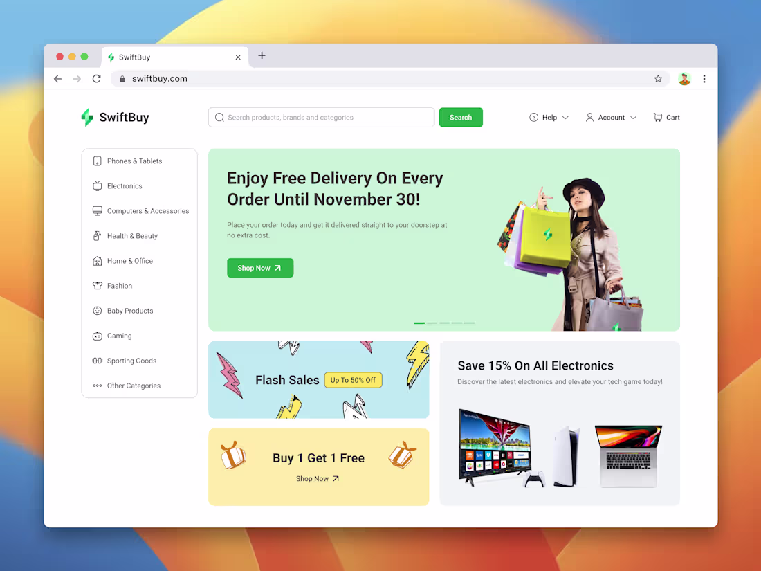 Cover image for SwiftBuy: E-commerce Web Design