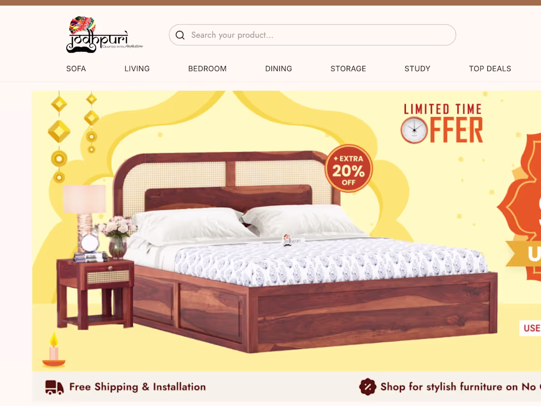 Cover image for Ecommerce SEO: Jodhpuri Furniture 
