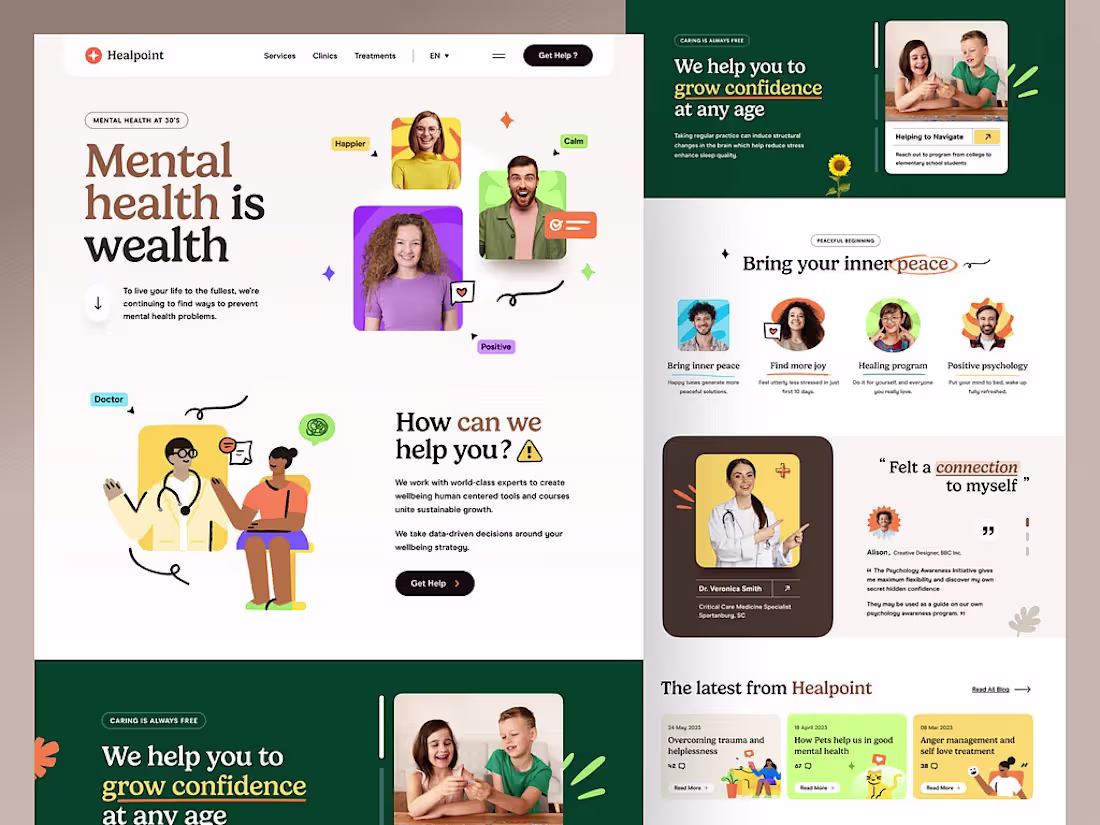 Cover image for Mental-healthcare-Landing Page Website Design