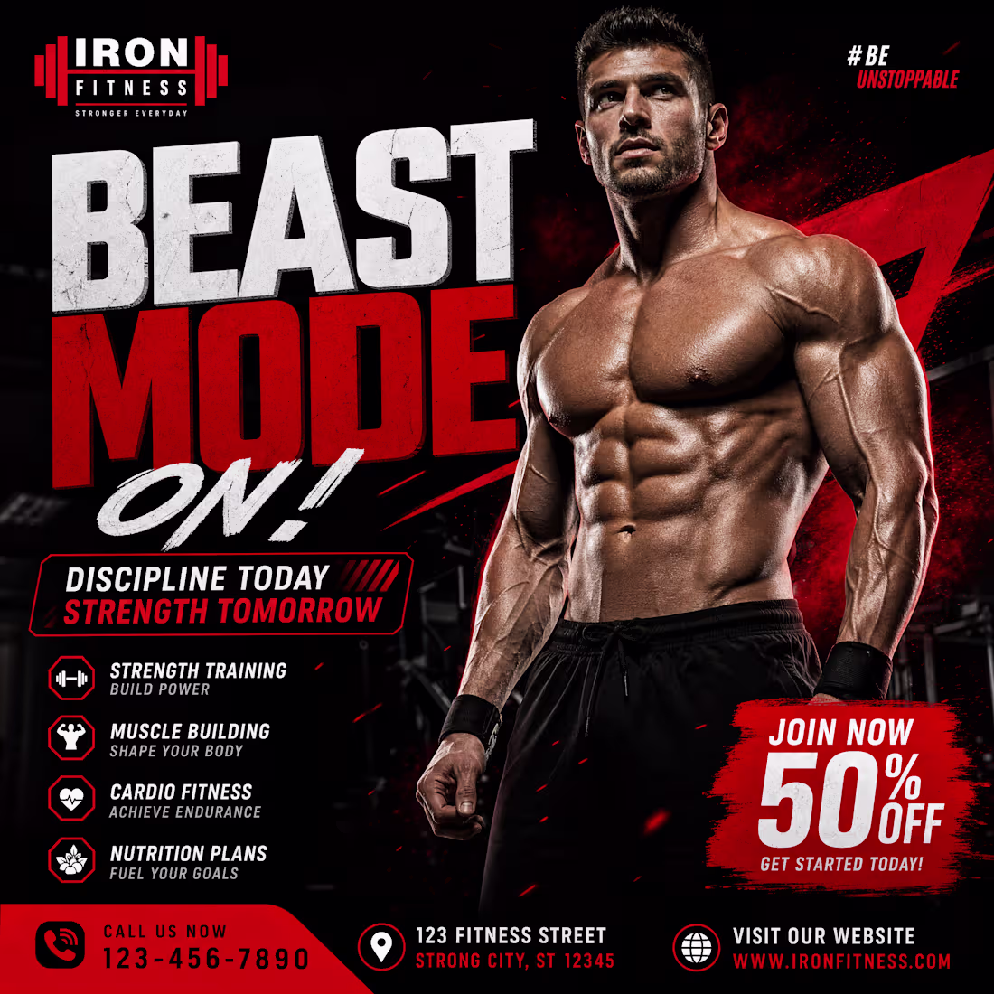 Cover image for Gym & Fitness Advertisement Design
Created