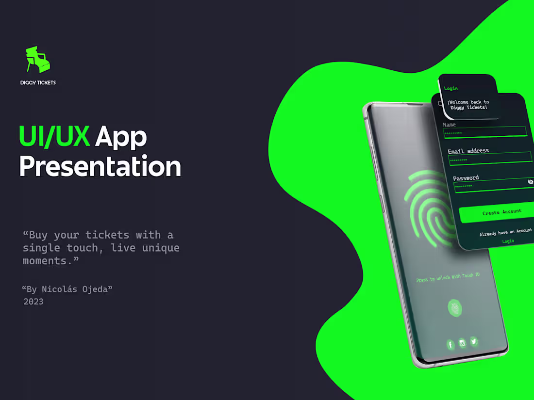 Cover image for Diggy tickets Movil App on Behance