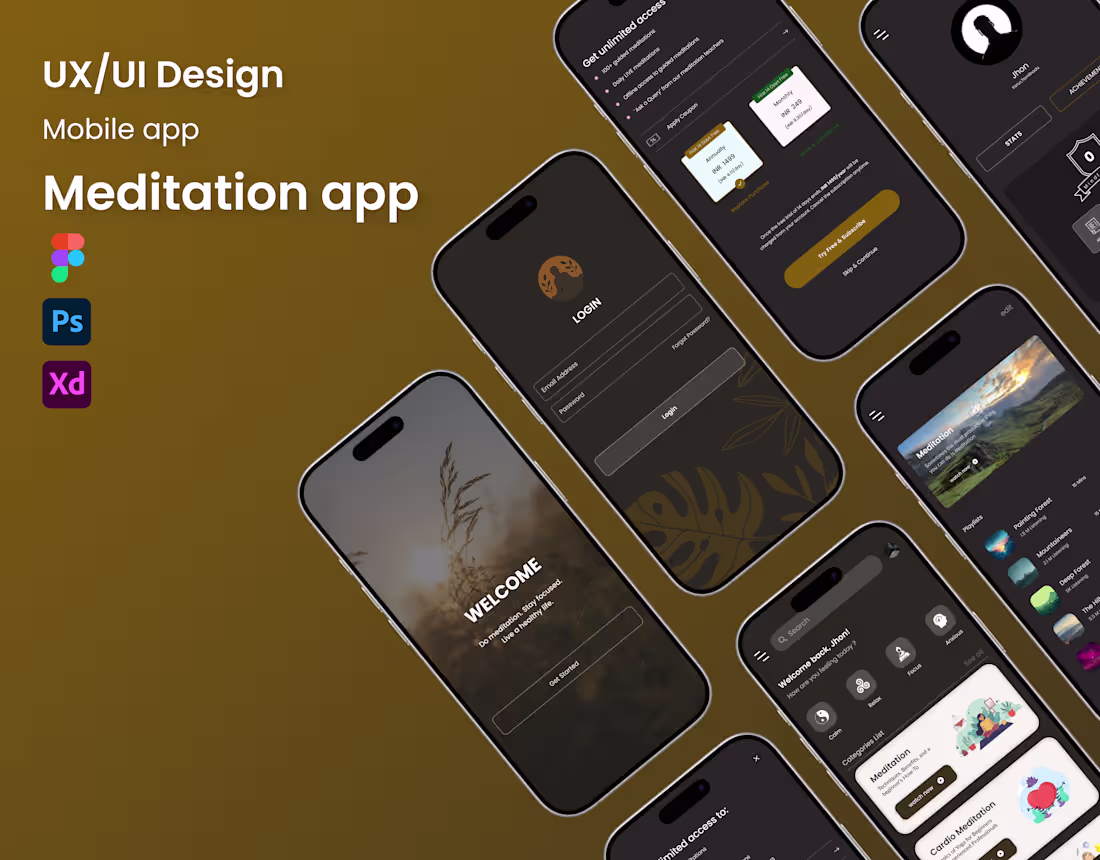 Cover image for 🧘 Meditation App UI/UX Design
