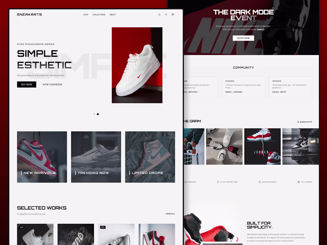 Cover image for SneakArts - A Premium Minimalist Sneaker Brand Website Desig...