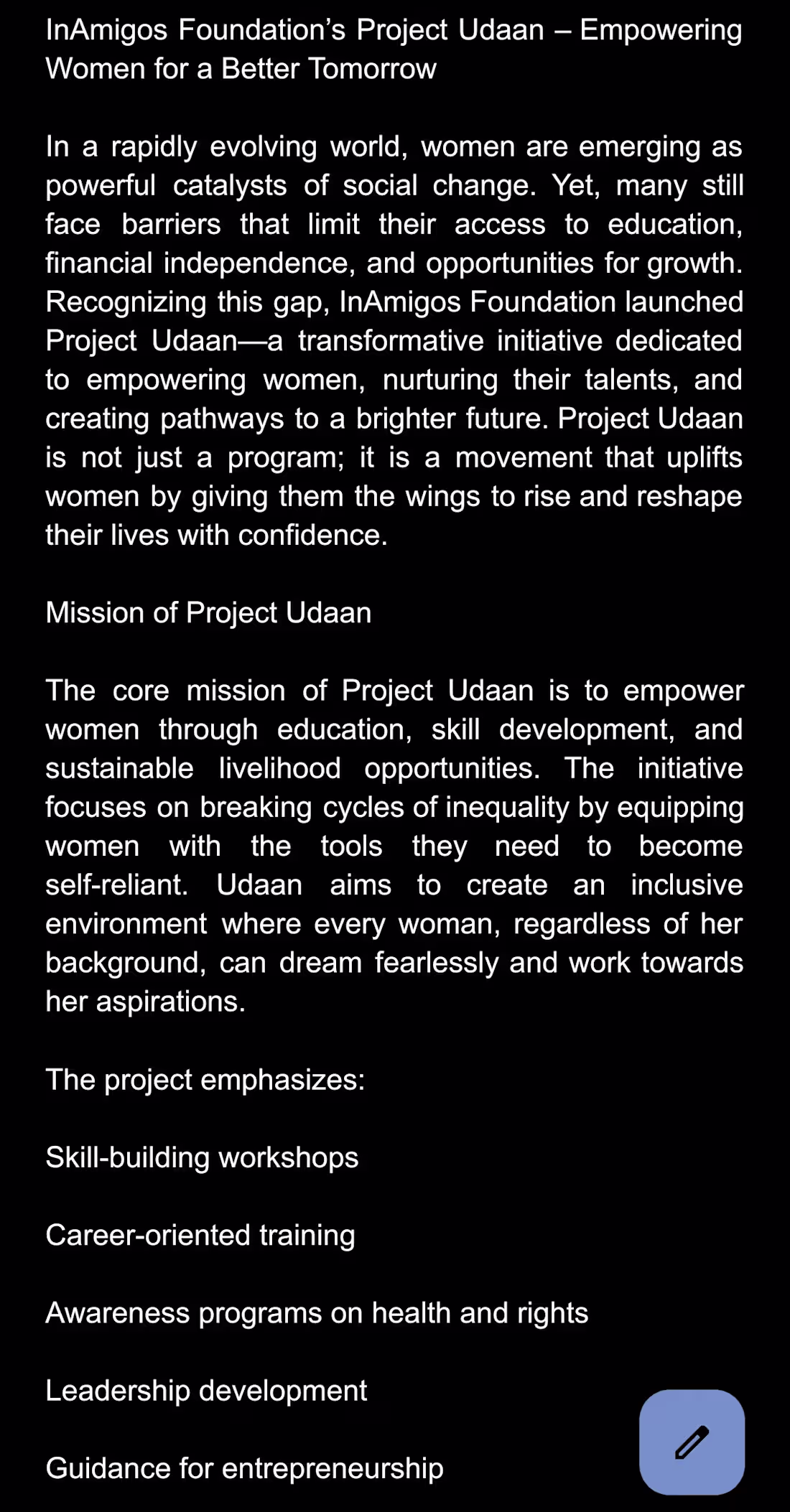 Cover image for Project Udaan
