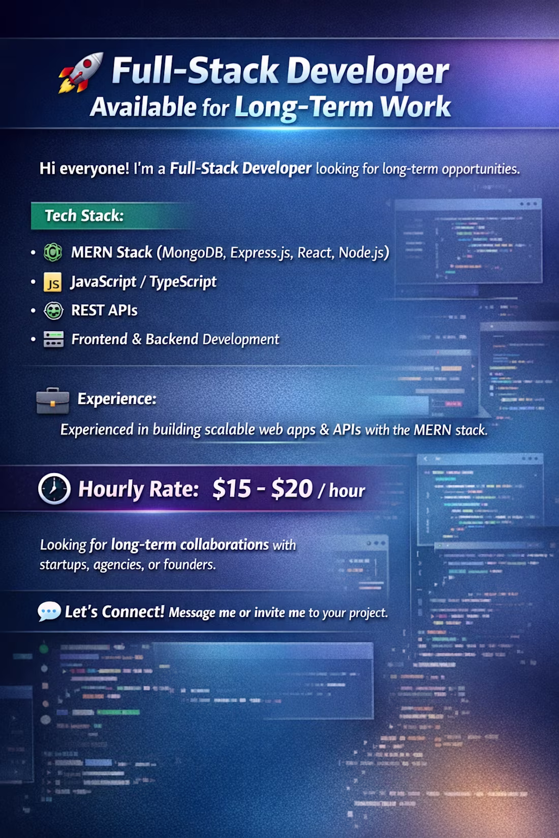 Cover image for 🚀 Full-Stack Developer Available for