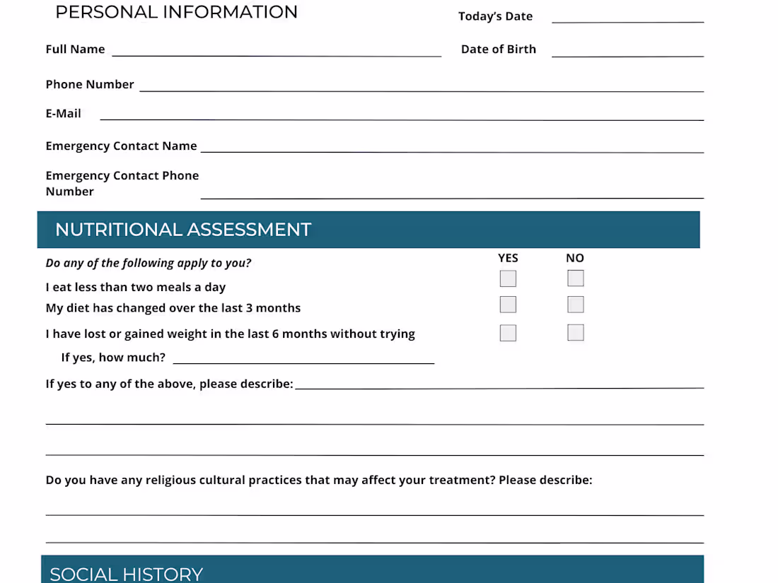 Cover image for Medical office intake form creation 