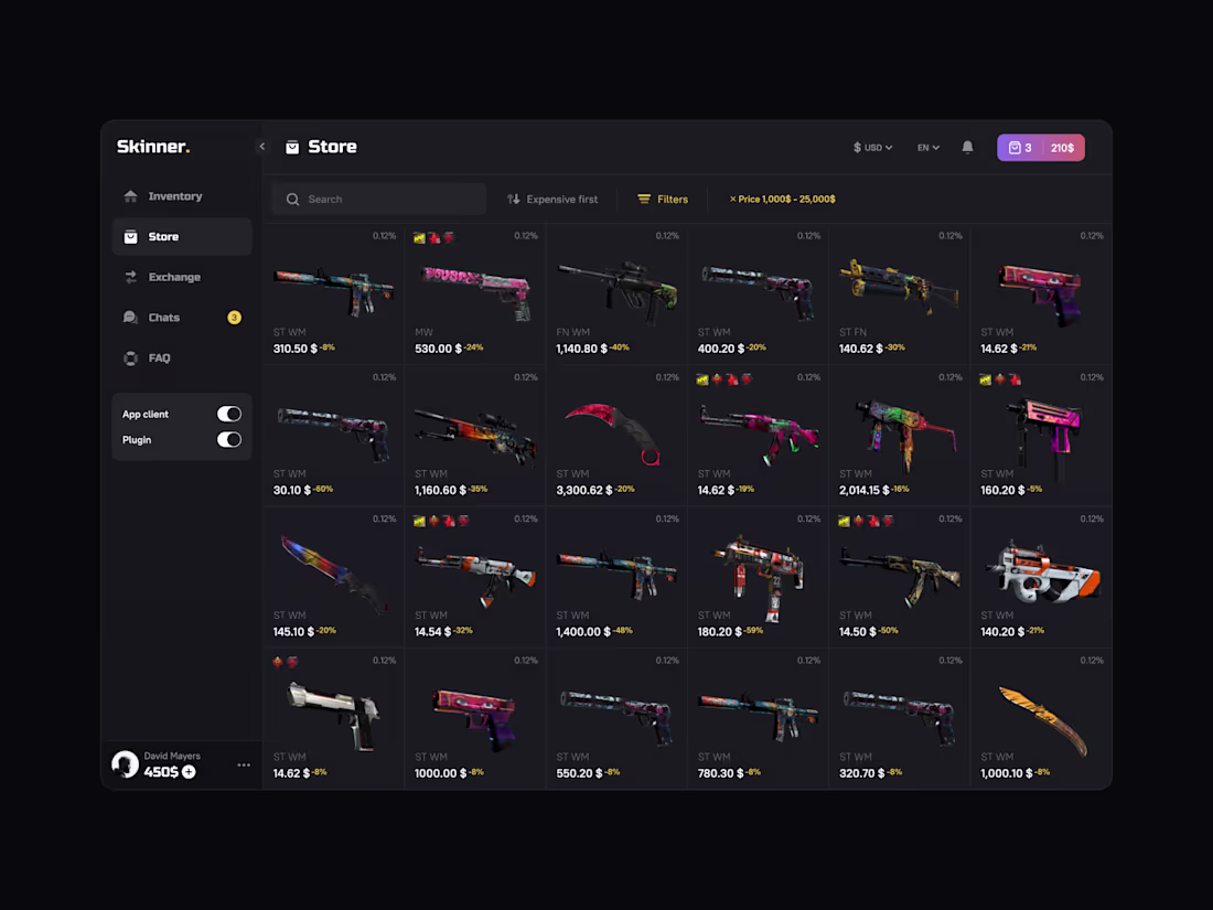 Cover image for CS:GO Market UI Design