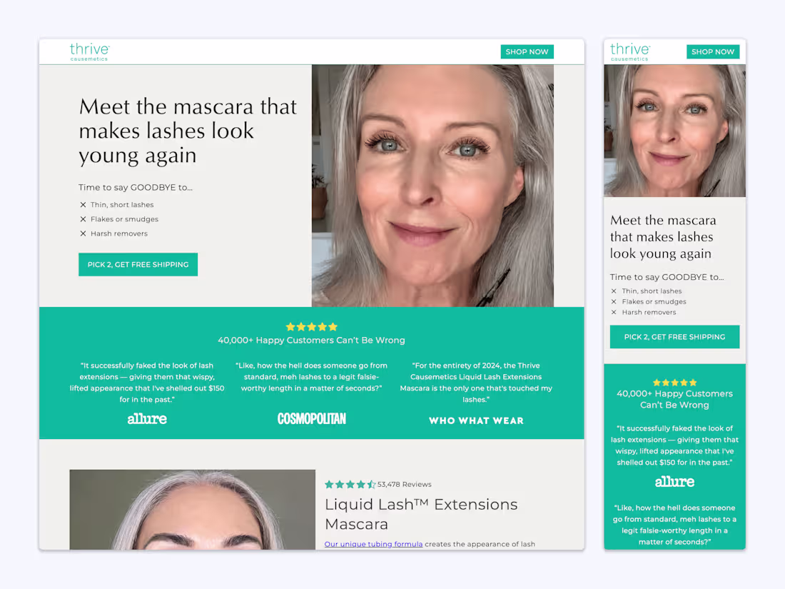 Cover image for Thrive Causemetics – Replo Landing Page Build