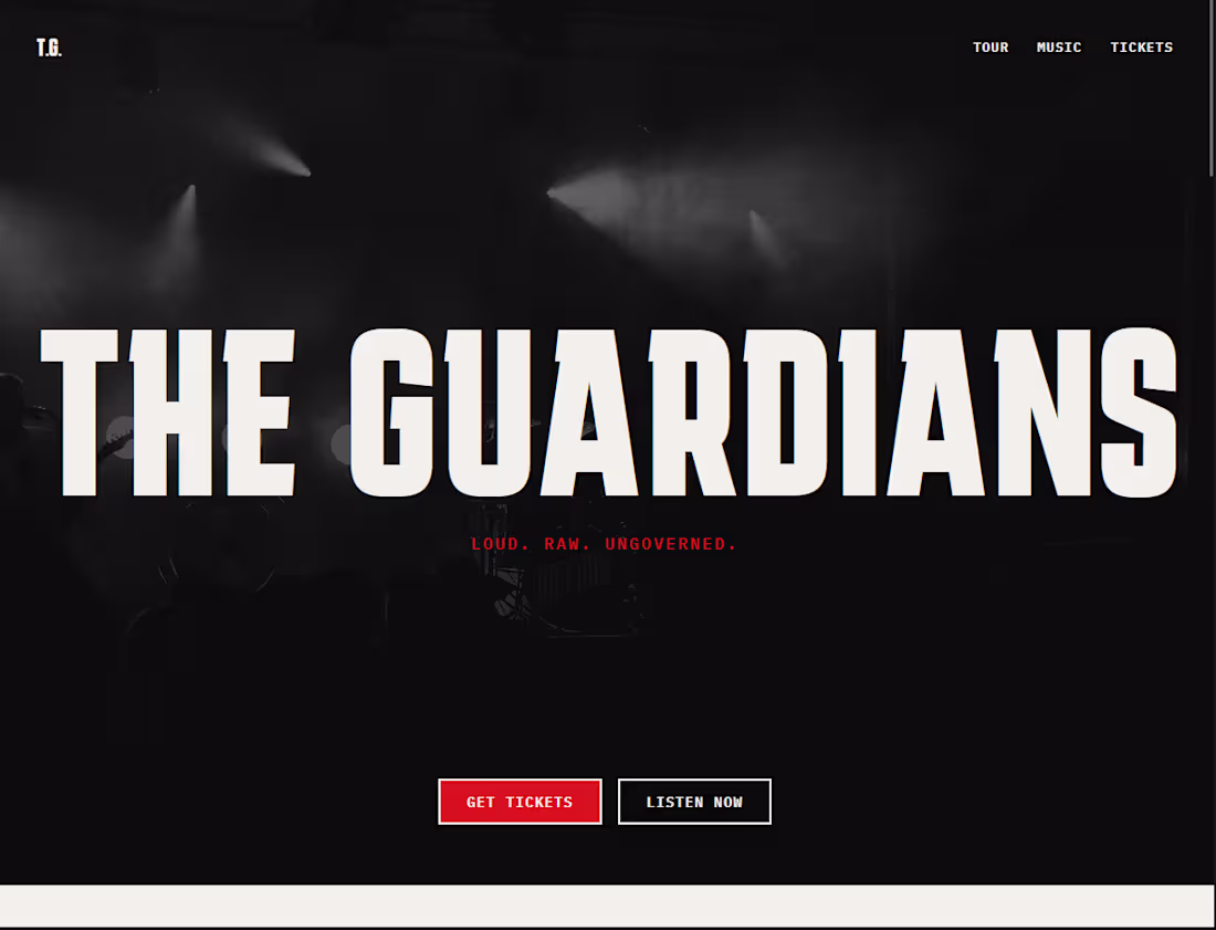 Cover image for Mock up Band Website