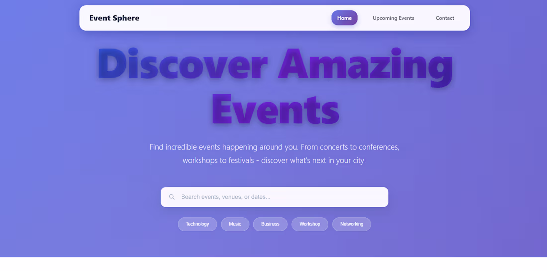 Cover image for EventSphere — A React-based event