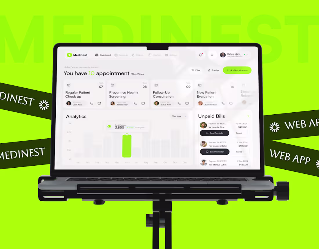 Cover image for Patient Management SaaS Web App UI UX Design