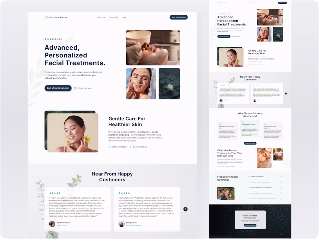 Cover image for Landing page for medspa
