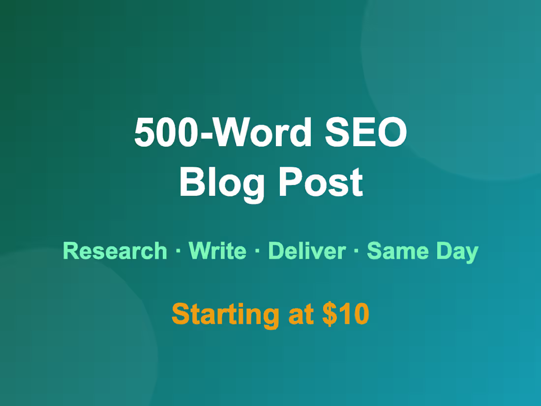 Cover image for 500-Word SEO Blog Post Written & Delivered