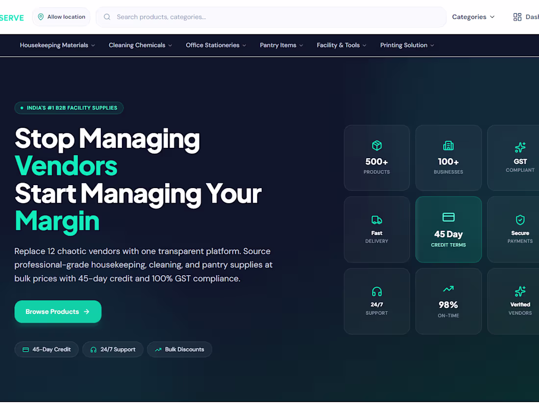 Cover image for Built PrimeServe's full-stack B2B procurement