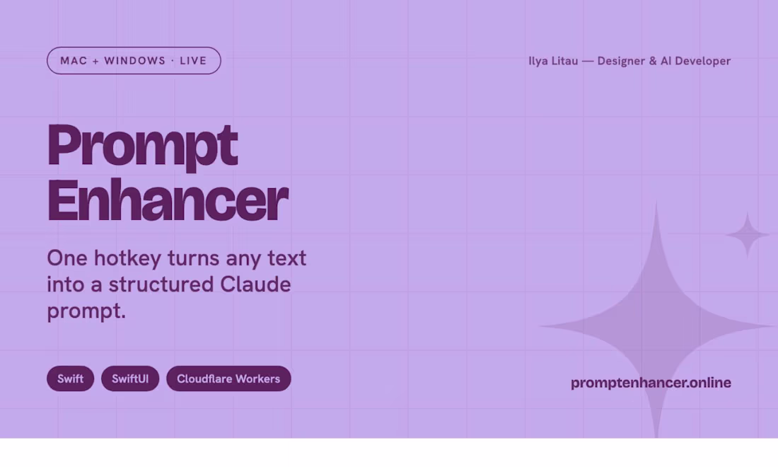 Cover image for PromptEnhancer — a production Mac
