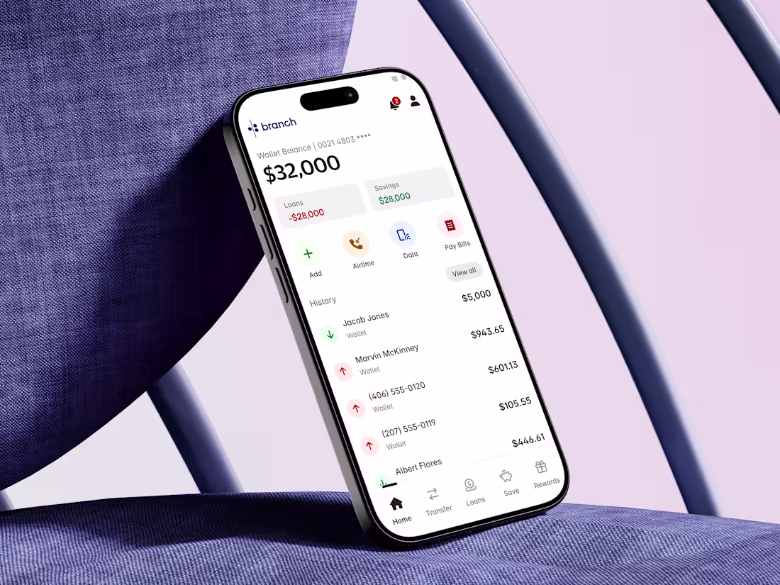 Cover image for Mobile App Design: Branch Finance