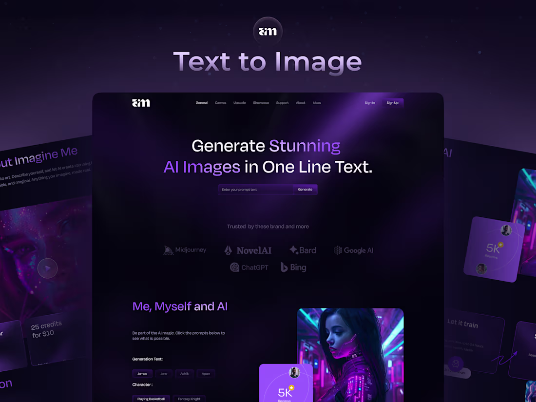 Cover image for AI image generator | Landing page UI/UX design