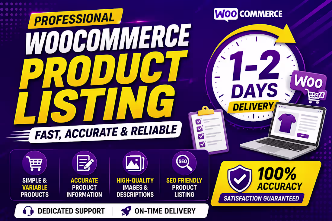 Cover image for I will upload products to WooCommerce store