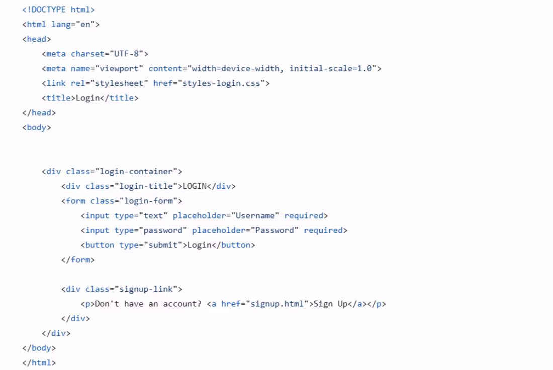 Cover image for Login Page for website using