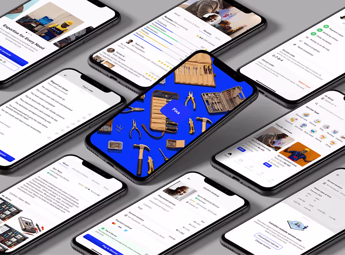 Cover image for Fixa - a b2c app. To connect users with artisans
