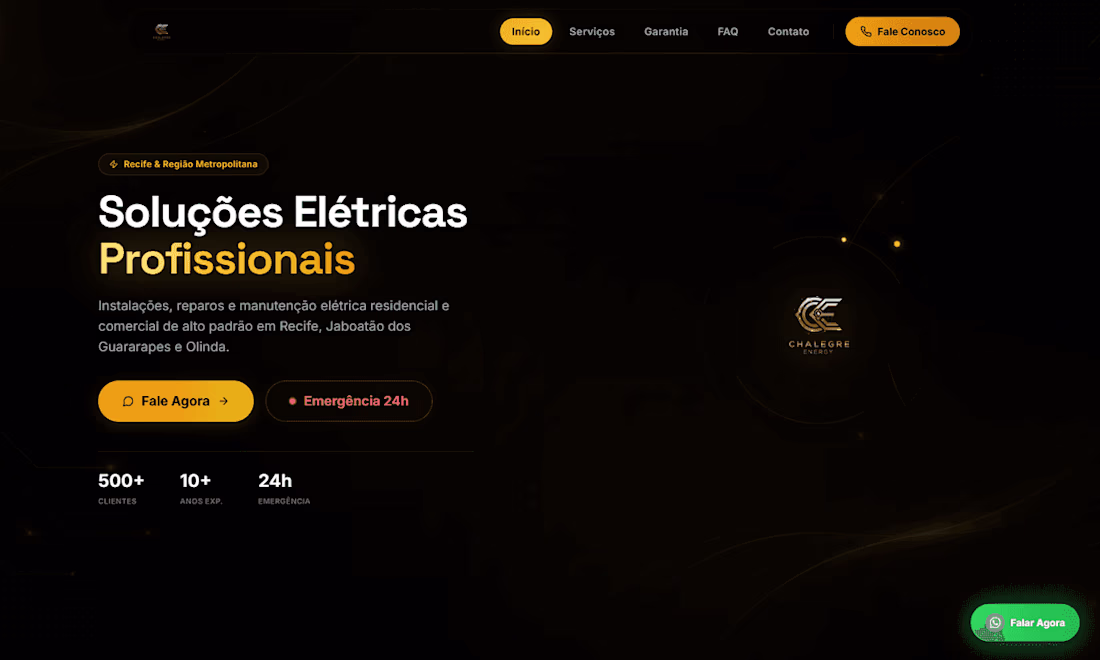 Cover image for Chalegre Energy - Electrical Services Website