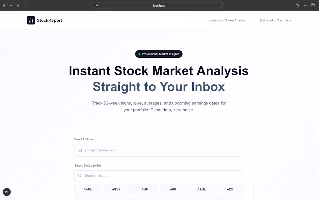 Cover image for Development of Stock Report: Automated Stock Insights Tool