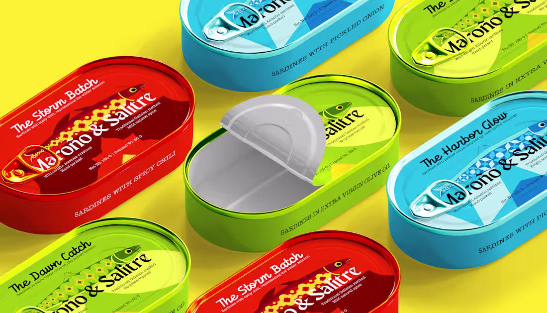 Cover image for Maroño & Salitre Sardine brand - Visual Identity & Packaging