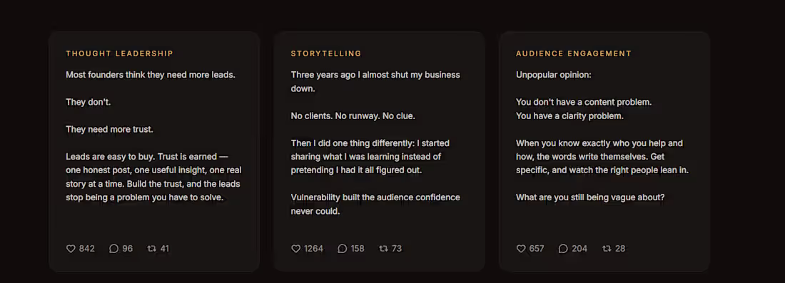 Cover image for This sample shows LinkedIn posts