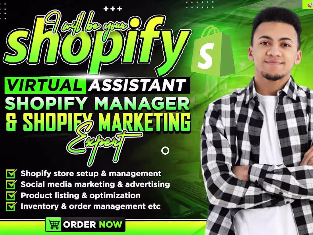 Cover image for I will be your shopify virtual assistant and shopify marketer