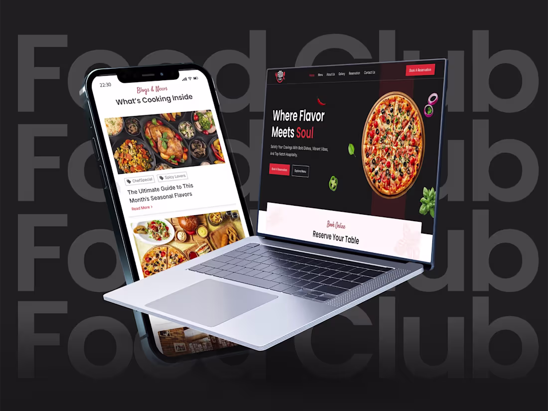 Cover image for Restaurant Website Design | Food Club