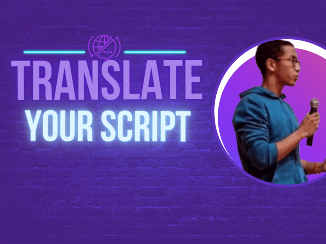 Cover image for I will Translate your script  into a language 