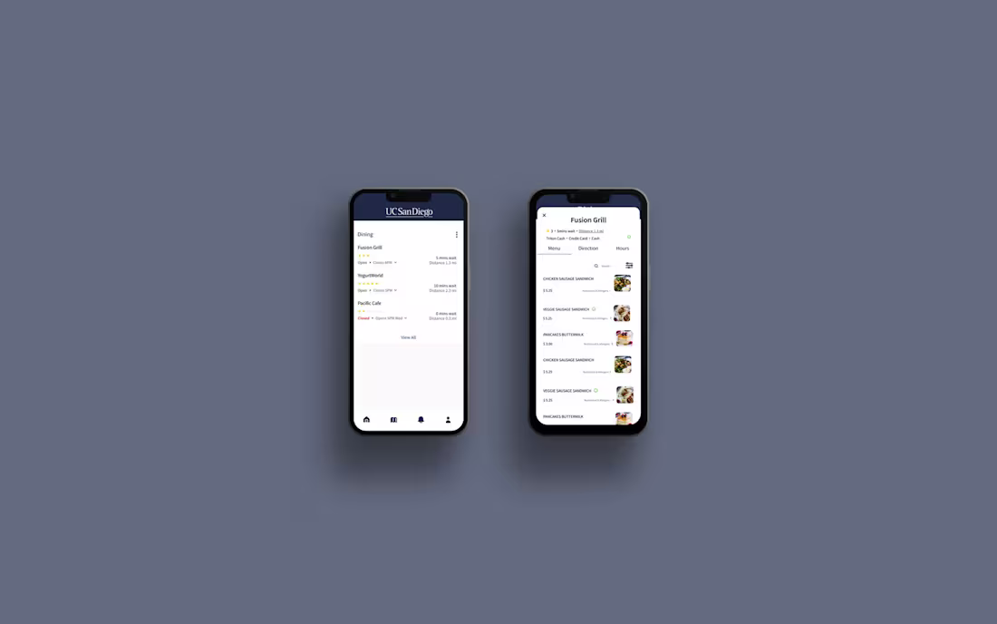 Cover image for UC San Diego APP Redesign — Dining Function