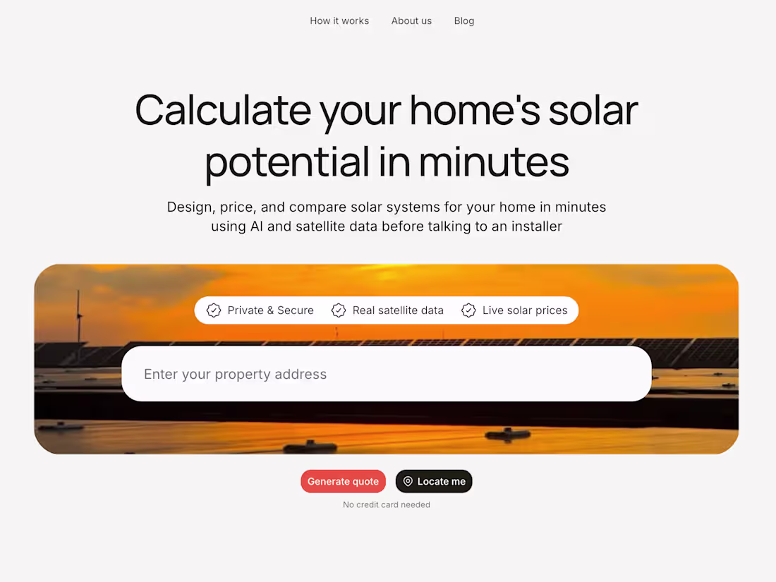 Cover image for design&dev for a solar company