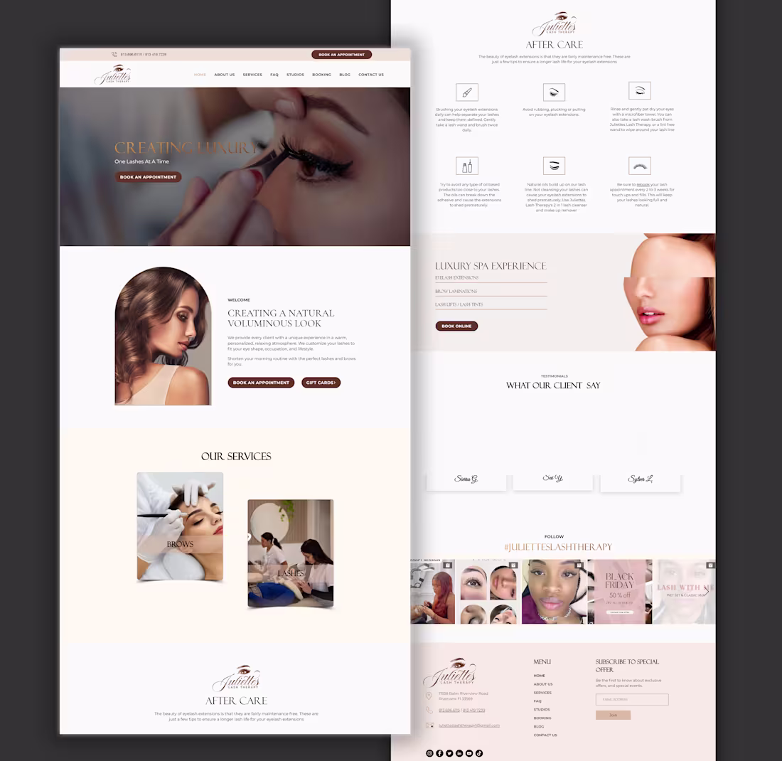Cover image for Eyelashes and brows Wix Website Design