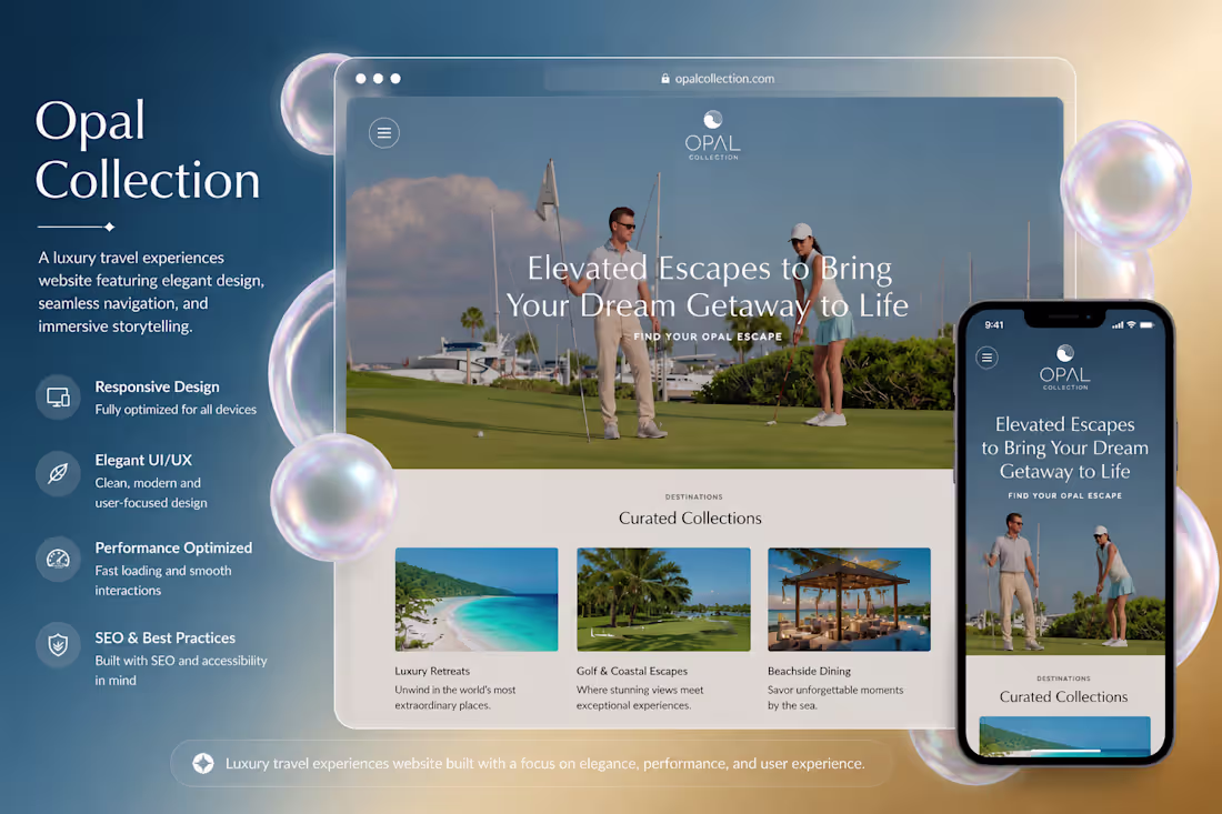 Cover image for Luxury Travel Website UI/UX Development