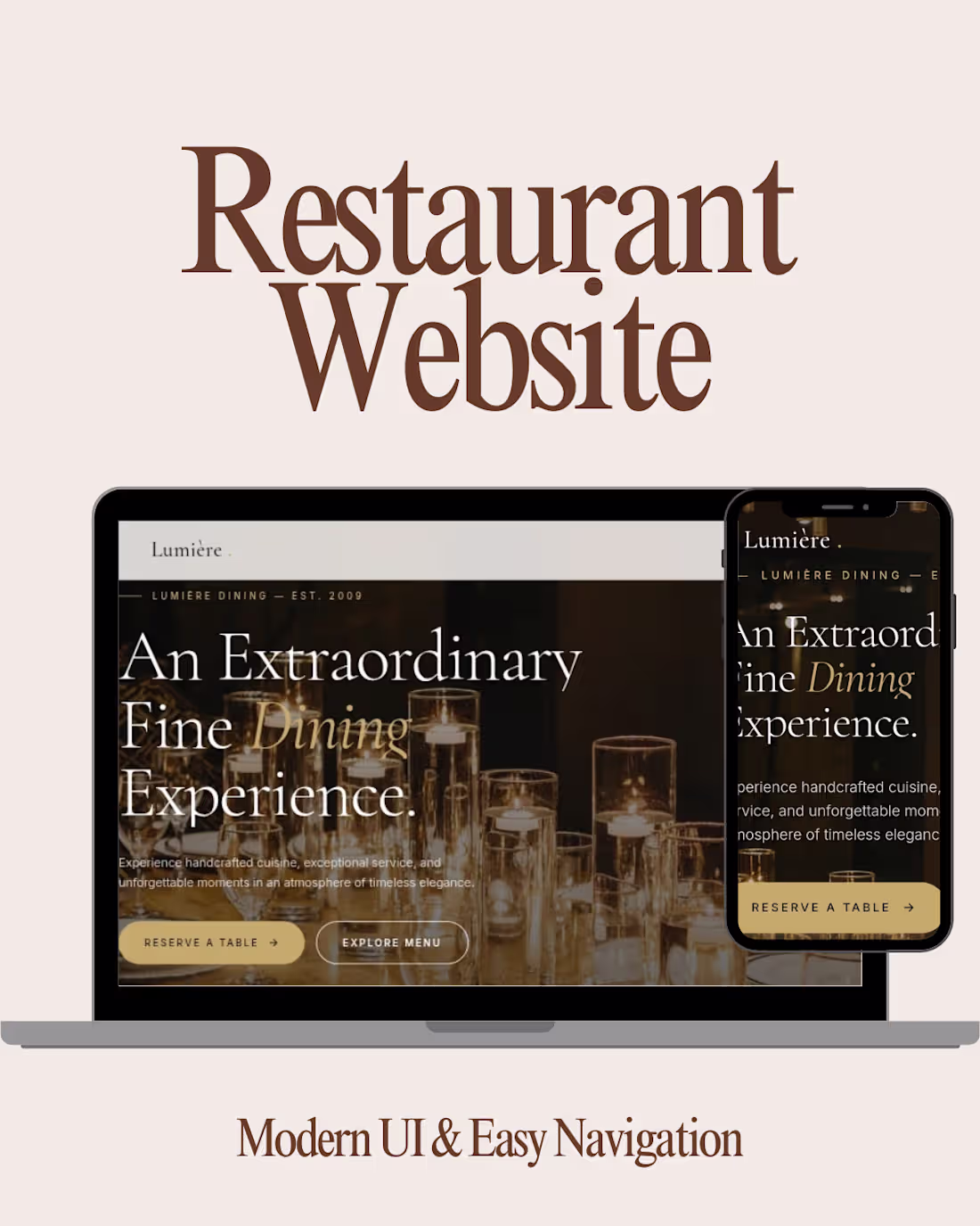 Cover image for I will design a modern restaurant website