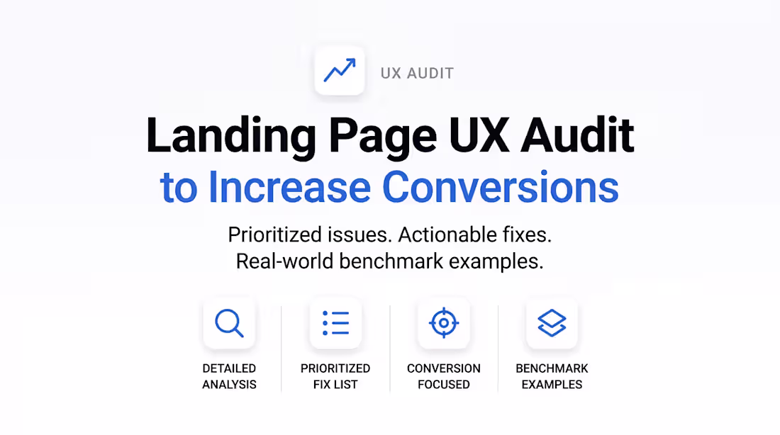 Cover image for  You will get Landing Page UX Audit to Increase Conversions