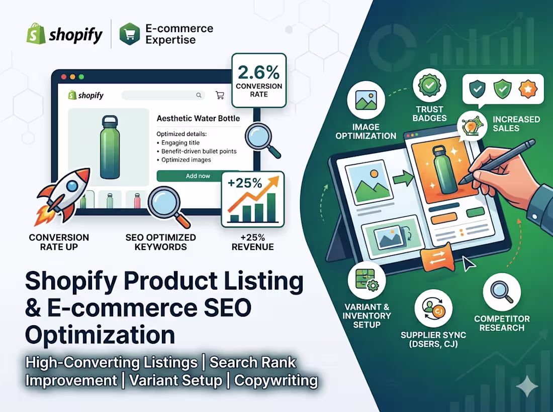 Cover image for High-Converting Shopify Product Listing & SEO Optimization