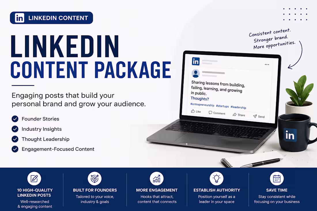 Cover image for LinkedIn Content Package for Founders