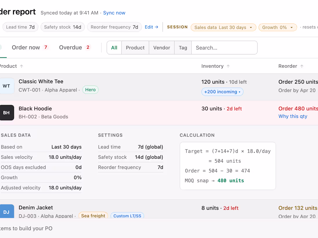 Cover image for Shopify Inventory Reordering App