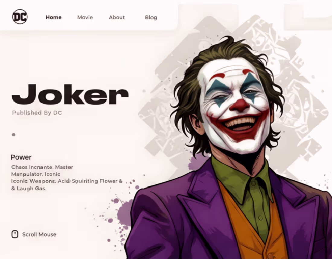Cover image for The Joker | Interactive Character Study & UI Design