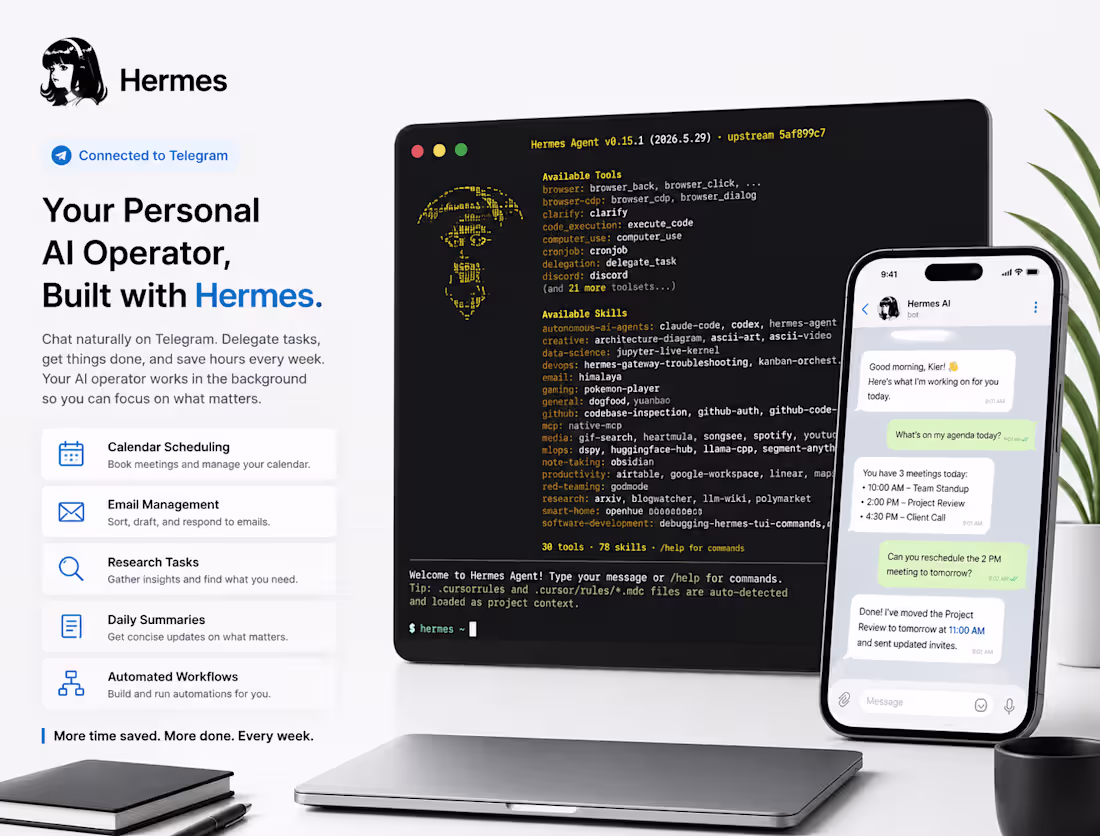 Cover image for Hermes AI Agent Internal Tool
